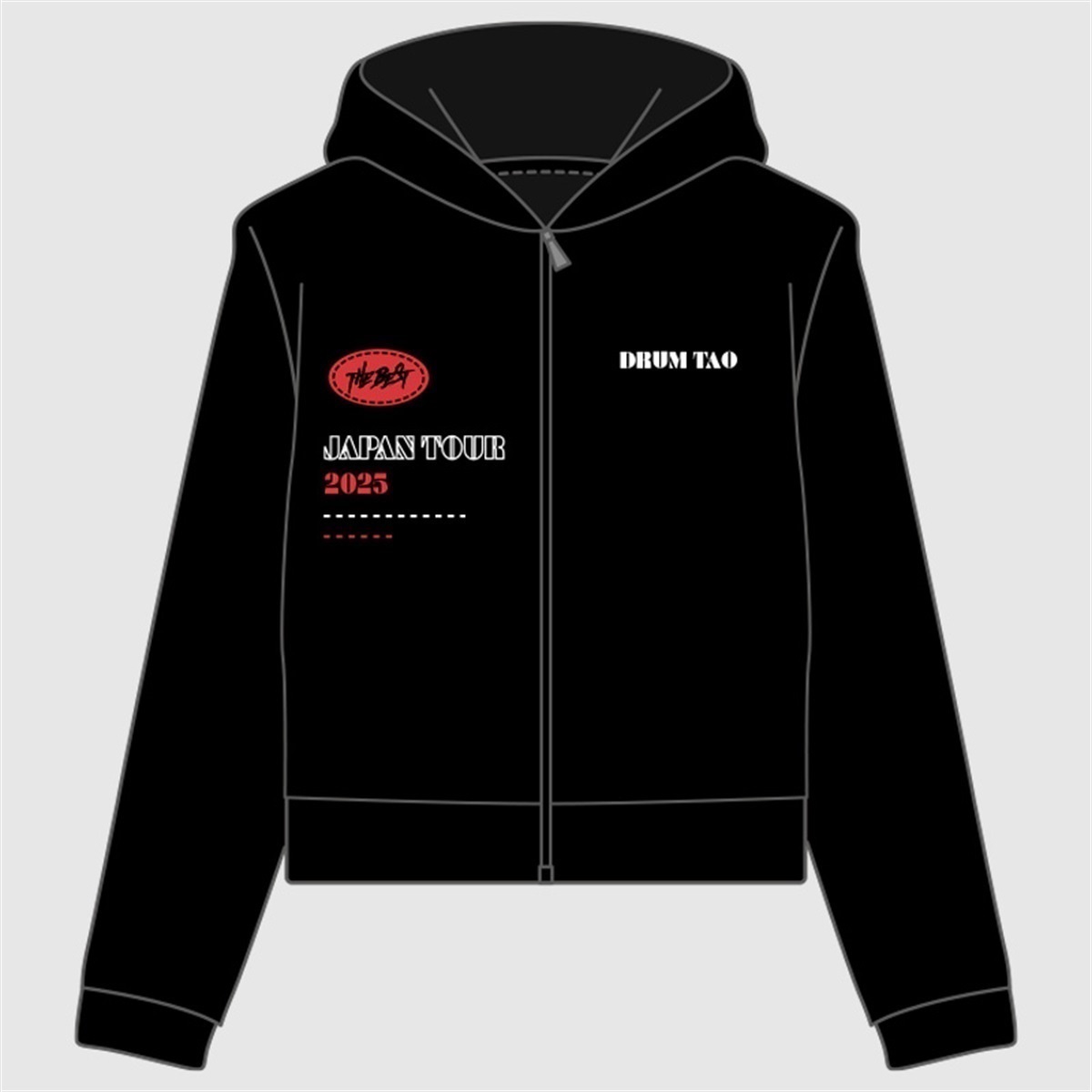 河津君サインあり DRUM TAOショート丈パーカー　ブラック DRUM TAOオンラインストア