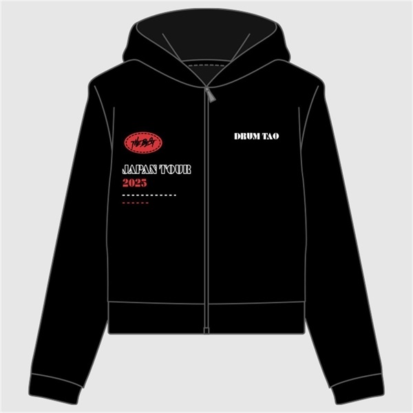 河津君サインあり DRUM TAOショート丈パーカー　ブラック 河津君サインあり DRUM TAOショート丈パーカー ブラック